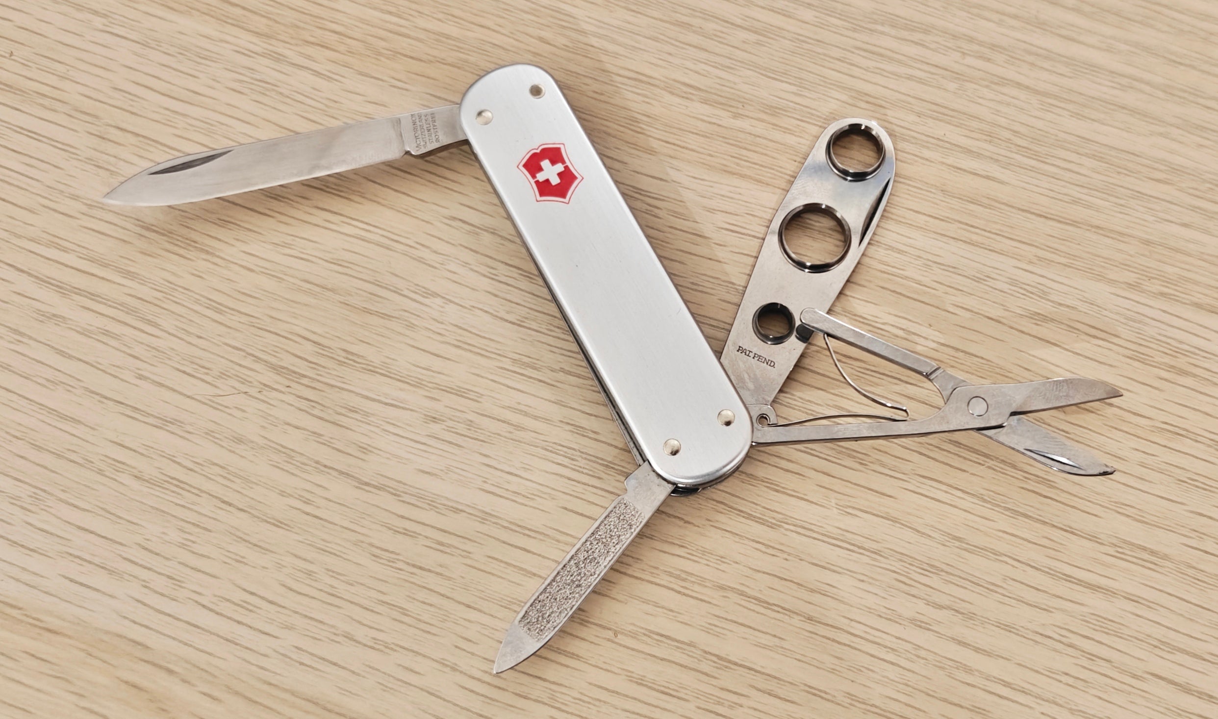 Victorinox Swiss Army Knife Cigar Cutter Alox 84mm Silver rare