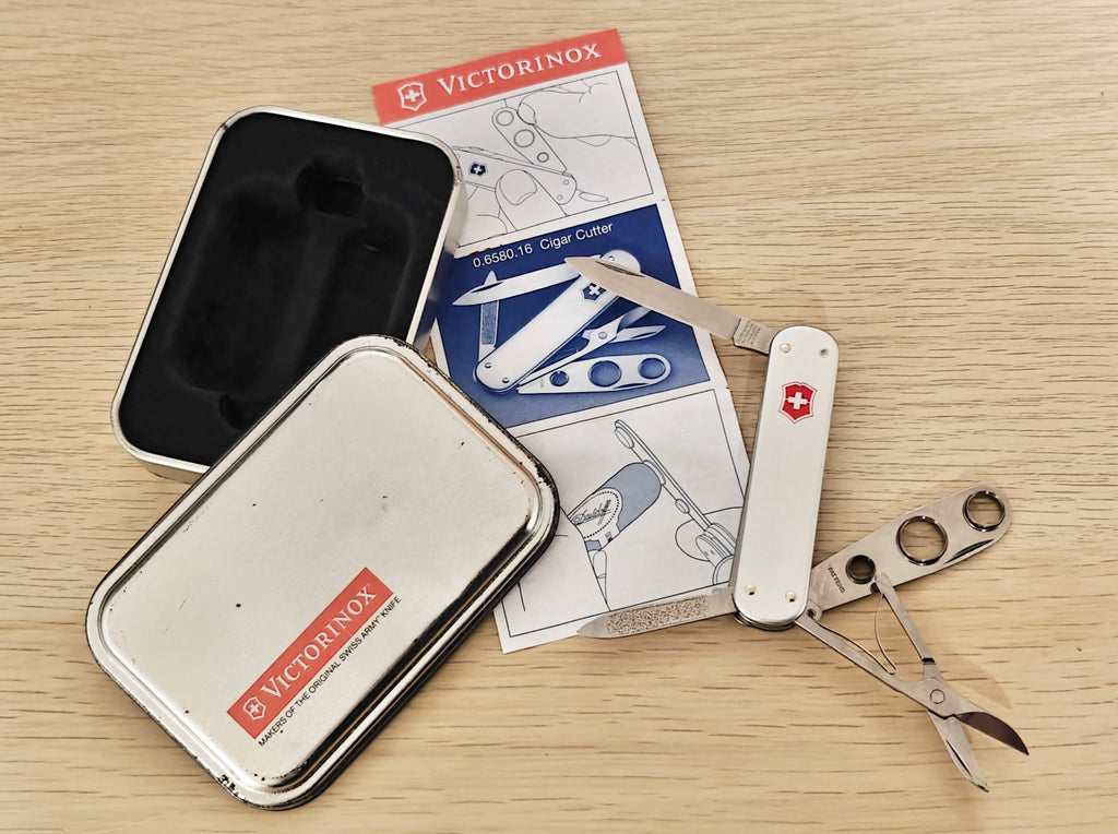 Victorinox Swiss Army Knife Cigar Cutter Alox 84mm Silver rare