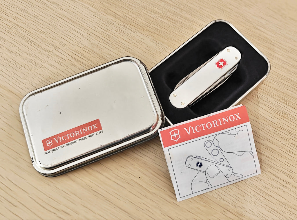 Victorinox Swiss Army Knife Cigar Cutter Alox 84mm Silver rare