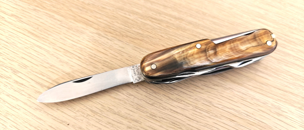 Victorinox Swiss Army Knife Huntsman Woodsman Horn 236a Armée Suisse 1946-1949