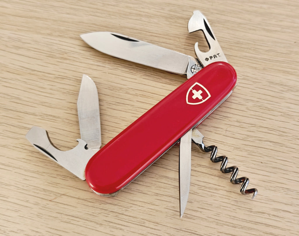 Victorinox Swiss Army Tourist Elinox Sandoz metal inlay 1961-1966